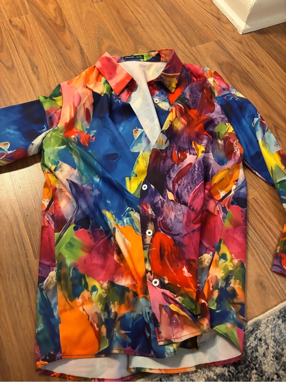 Vibrant Multicolor Abstract Noracora Button-Up Shirt